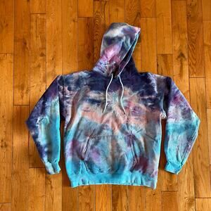 Ice Dye Hoodie - Soft Sweatshirt - Tie Dyed Hippie Boho Men Women Unisex XLarge